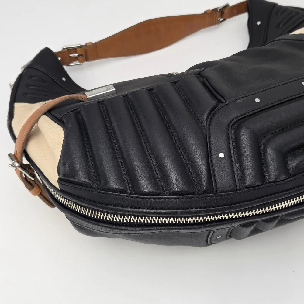 RARE LAUREN RALPH LAUREN QUILTED BIKER STYLE HOBO BAG